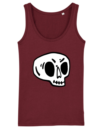 Halloween Orange Funny Skull Burgundy