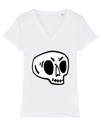 Halloween Orange Funny Skull White