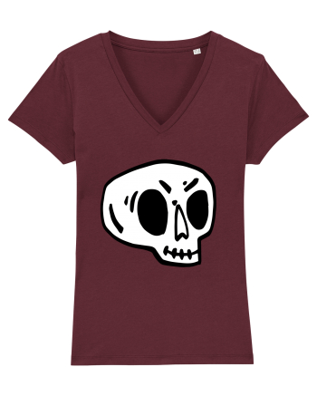 Halloween Orange Funny Skull Burgundy