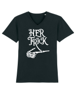 Her Trick Halloween Tricou mânecă scurtă guler V Bărbat Presenter