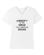 Airsoft is the Drug Design Tricou mânecă scurtă guler V Bărbat Presenter