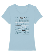 3D visualiser Tricou mânecă scurtă guler larg fitted Damă Expresser
