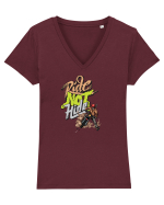 ride! Tricou mânecă scurtă guler V Damă Evoker