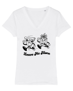 Pinapple Pizza Tricou mânecă scurtă guler V Damă Evoker