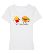 Best Friends Forever Tricou mânecă scurtă guler larg fitted Damă Expresser