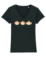 Monkey Emoji Tricou mânecă scurtă guler V Damă Evoker
