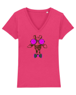 hipster giraffe Tricou mânecă scurtă guler V Damă Evoker