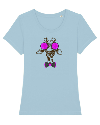 hipster giraffe Sky Blue