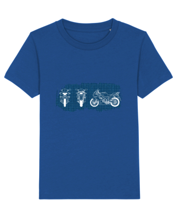 Motorcycle Blueprint Majorelle Blue