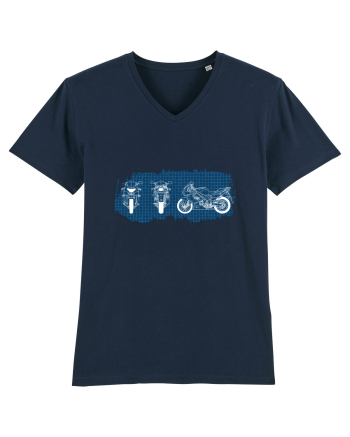 Motorcycle Blueprint French Navy
