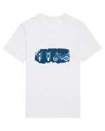 Motorcycle Blueprint Tricou mânecă scurtă Unisex Rocker