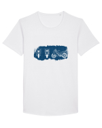 Motorcycle Blueprint Tricou mânecă scurtă guler larg Bărbat Skater