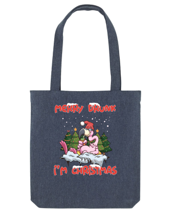 Merry Drunk I'm Christmas Pink Flamingo Midnight Blue