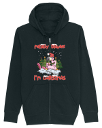 Merry Drunk I'm Christmas Pink Flamingo Hanorac cu fermoar Unisex Connector