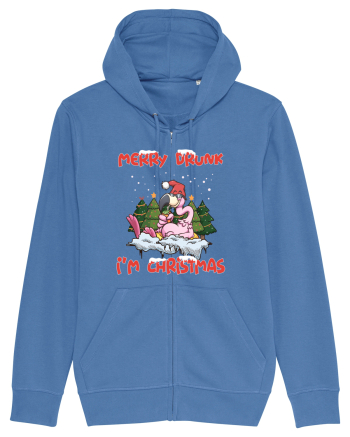 Merry Drunk I'm Christmas Pink Flamingo Bright Blue