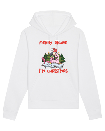 Merry Drunk I'm Christmas Pink Flamingo White