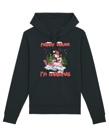 Merry Drunk I'm Christmas Pink Flamingo Black