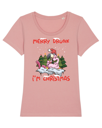 Merry Drunk I'm Christmas Pink Flamingo Canyon Pink