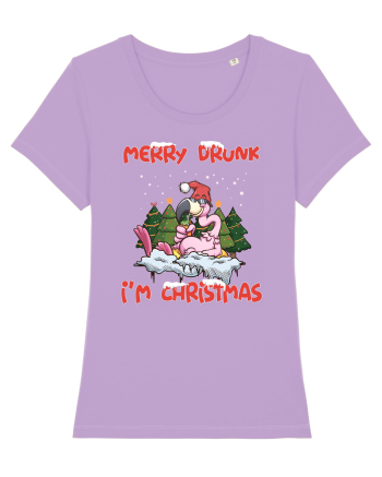 Merry Drunk I'm Christmas Pink Flamingo Lavender Dawn