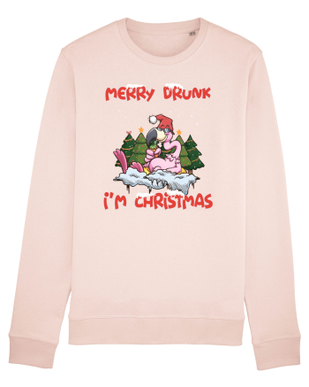 Merry Drunk I'm Christmas Pink Flamingo Candy Pink