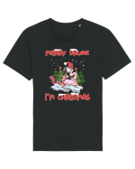 Merry Drunk I'm Christmas Pink Flamingo Tricou mânecă scurtă Unisex Rocker