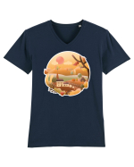 Peisaj de toamna Tricou mânecă scurtă guler V Bărbat Presenter