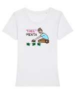 „Frec” menta Tricou mânecă scurtă guler larg fitted Damă Expresser
