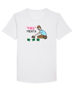 „Frec” menta Tricou mânecă scurtă guler larg Bărbat Skater