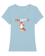 FoxSh*tUp  Tricou mânecă scurtă guler larg fitted Damă Expresser