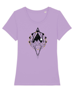 Munte Geometric Auriu Tricou mânecă scurtă guler larg fitted Damă Expresser