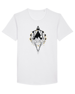 Munte Geometric Auriu Tricou mânecă scurtă guler larg Bărbat Skater