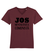 Jos mentalitatea comunista Tricou mânecă scurtă guler V Bărbat Presenter