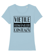 Vietile romanilor conteaza Tricou mânecă scurtă guler larg fitted Damă Expresser