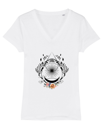 Geometric Floral White