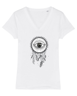 Dreamcatcher cu Ochi Tricou mânecă scurtă guler V Damă Evoker