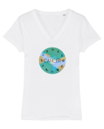 Cancer Astrological Sign/RAC/Zodiac Tricou mânecă scurtă guler V Damă Evoker