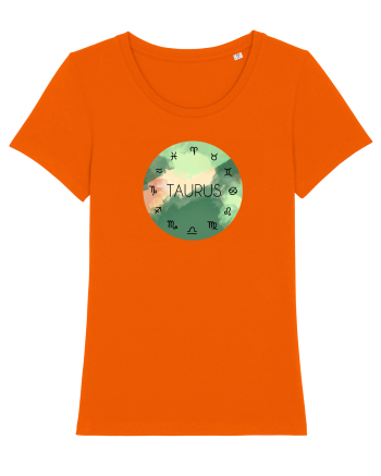Taurus Astrological Sign/TAUR/Zodiac Bright Orange