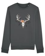 Craniu Cerb Floral Bluză mânecă lungă Unisex Rise