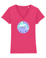 Pisces Astrological Sign/PISCES/Zodiac Tricou mânecă scurtă guler V Damă Evoker