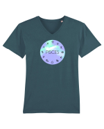 Pisces Astrological Sign/PISCES/Zodiac Tricou mânecă scurtă guler V Bărbat Presenter