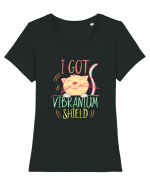 Am scut de vibranium. Pentru iubitorii de pisici  Tricou mânecă scurtă guler larg fitted Damă Expresser