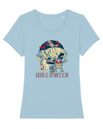 De Halloween vintage cu dinozauri, pisici si mumii si vrajitoare Sky Blue