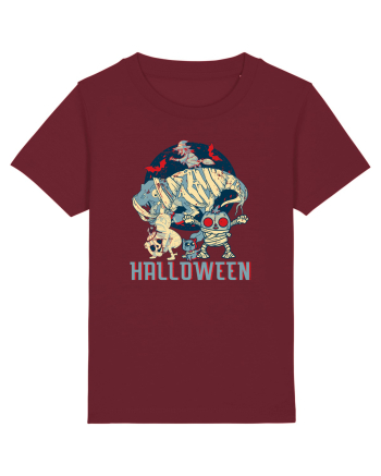 De Halloween vintage cu dinozauri, pisici si mumii si vrajitoare Burgundy