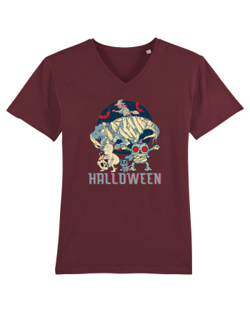 De Halloween vintage cu dinozauri, pisici si mumii si vrajitoare Burgundy
