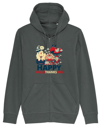 Halloween Thanksgiving si Craciunul. Design retro 3 in 1 Anthracite