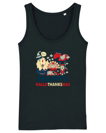 Halloween Thanksgiving si Craciunul. Design retro 3 in 1 Black