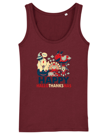 Halloween Thanksgiving si Craciunul. Design retro 3 in 1 Burgundy