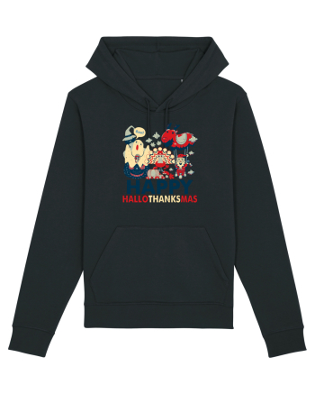 Halloween Thanksgiving si Craciunul. Design retro 3 in 1 Black
