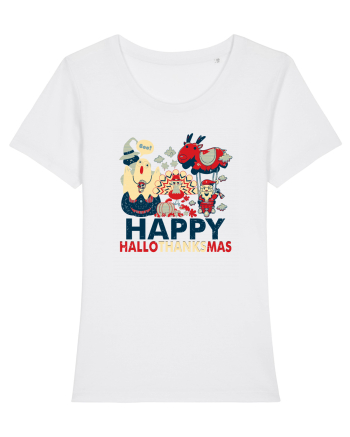 Halloween Thanksgiving si Craciunul. Design retro 3 in 1 White