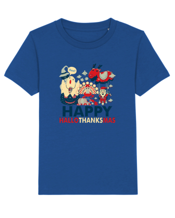 Halloween Thanksgiving si Craciunul. Design retro 3 in 1 Majorelle Blue